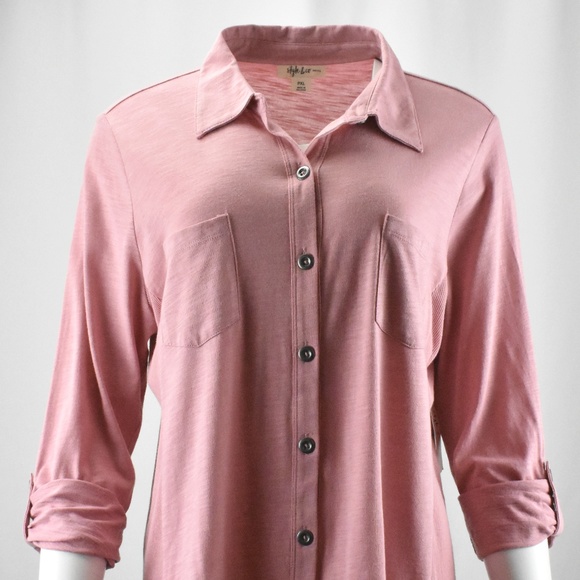 Style & Co. Tops Light Pink Button Up Shirt Ribbed Side Poshmark